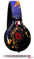 Skin Decal Wrap works with Beats Mixr Headphones Halftone Splatter Orange Blue Skin Only (HEADPHONES NOT INCLUDED)
