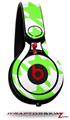 Skin Decal Wrap works with Beats Mixr Headphones Houndstooth Neon Lime Green Skin Only (HEADPHONES NOT INCLUDED)