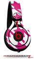 Skin Decal Wrap works with Beats Mixr Headphones Houndstooth Hot Pink Skin Only (HEADPHONES NOT INCLUDED)