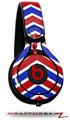 Skin Decal Wrap works with Beats Mixr Headphones Zig Zag Red White and Blue Skin Only (HEADPHONES NOT INCLUDED)