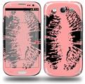 Big Kiss Black on Pink - Decal Style Skin (fits Samsung Galaxy S III S3)