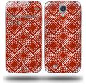 Wavey Red Dark - Decal Style Skin (fits Samsung Galaxy S IV S4)