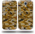 HEX Mesh Camo 01 Orange - Decal Style Skin (fits Samsung Galaxy S IV S4)