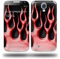 Metal Flames Red - Decal Style Skin (fits Samsung Galaxy S IV S4)