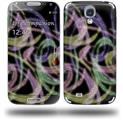 Neon Swoosh on Black - Decal Style Skin (fits Samsung Galaxy S IV S4)