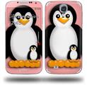Penguins on Pink - Decal Style Skin (fits Samsung Galaxy S IV S4)