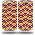 Zig Zag Yellow Burgundy Orange - Decal Style Skin (fits Samsung Galaxy S IV S4)