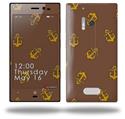 Anchors Away Chocolate Brown - Decal Style Skin (fits Nokia Lumia 928)