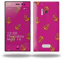 Anchors Away Fuschia Hot Pink - Decal Style Skin (fits Nokia Lumia 928)
