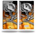 Chrome Skull on Fire - Decal Style Skin (fits Nokia Lumia 928)