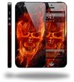 Flaming Fire Skull Orange - Decal Style Vinyl Skin (compatible with Apple Original iPhone 5, NOT the iPhone 5C or 5S)