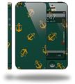 Anchors Away Hunter Green - Decal Style Vinyl Skin (compatible with Apple Original iPhone 5, NOT the iPhone 5C or 5S)