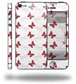 Pastel Butterflies Red on White - Decal Style Vinyl Skin (compatible with Apple Original iPhone 5, NOT the iPhone 5C or 5S)