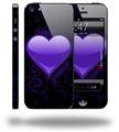 Glass Heart Grunge Purple - Decal Style Vinyl Skin (compatible with Apple Original iPhone 5, NOT the iPhone 5C or 5S)