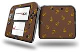 Anchors Away Chocolate Brown - Decal Style Vinyl Skin fits Nintendo 2DS - 2DS NOT INCLUDED