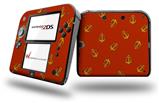 Anchors Away Red Dark - Decal Style Vinyl Skin fits Nintendo 2DS - 2DS NOT INCLUDED
