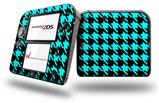 Houndstooth Neon Teal on Black - Decal Style Vinyl Skin fits Nintendo 2DS - 2DS NOT INCLUDED