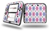 Argyle Pink and Blue - Decal Style Vinyl Skin fits Nintendo 2DS - 2DS NOT INCLUDED