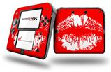 Big Kiss Lips White on Red - Decal Style Vinyl Skin fits Nintendo 2DS - 2DS NOT INCLUDED