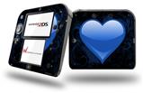 Glass Heart Grunge Blue - Decal Style Vinyl Skin fits Nintendo 2DS - 2DS NOT INCLUDED