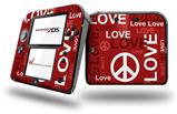 Love and Peace Red - Decal Style Vinyl Skin fits Nintendo 2DS - 2DS NOT INCLUDED
