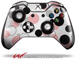 Decal Style Skin for Microsoft XBOX One Wireless Controller Lots of Dots Pink on White - (CONTROLLER NOT INCLUDED)