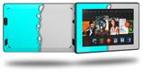 Ripped Colors Neon Teal Gray - Decal Style Skin fits 2013 Amazon Kindle Fire HD 7 inch
