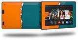 Ripped Colors Orange Seafoam Green - Decal Style Skin fits 2013 Amazon Kindle Fire HD 7 inch