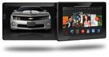 2010 Chevy Camaro Silver - White Stripes on Black - Decal Style Skin fits 2013 Amazon Kindle Fire HD 7 inch