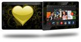 Glass Heart Grunge Yellow - Decal Style Skin fits 2013 Amazon Kindle Fire HD 7 inch