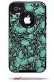 Scattered Skulls Seafoam Green - Decal Style Vinyl Skin fits Otterbox Commuter iPhone4/4s Case (CASE SOLD SEPARATELY)