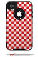 Checkered Canvas Red and White - Decal Style Vinyl Skin fits Otterbox Commuter iPhone4/4s Case (CASE SOLD SEPARATELY)
