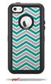Zig Zag Teal and Gray - Decal Style Vinyl Skin fits Otterbox Defender iPhone 5C Case (CASE SOLD SEPARATELY)