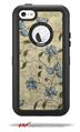 Flowers and Berries Blue - Decal Style Vinyl Skin fits Otterbox Defender iPhone 5C Case (CASE SOLD SEPARATELY)