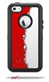 Ripped Colors Red White - Decal Style Vinyl Skin fits Otterbox Defender iPhone 5C Case (CASE SOLD SEPARATELY)