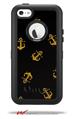 Anchors Away Black - Decal Style Vinyl Skin fits Otterbox Defender iPhone 5C Case (CASE SOLD SEPARATELY)