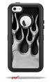 Metal Flames Chrome - Decal Style Vinyl Skin fits Otterbox Defender iPhone 5C Case (CASE SOLD SEPARATELY)