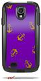 Anchors Away Purple - Decal Style Vinyl Skin fits Otterbox Commuter Case for Samsung Galaxy S4 (CASE SOLD SEPARATELY)