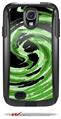 Alecias Swirl 02 Green - Decal Style Vinyl Skin fits Otterbox Commuter Case for Samsung Galaxy S4 (CASE SOLD SEPARATELY)