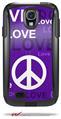 Love and Peace Purple - Decal Style Vinyl Skin fits Otterbox Commuter Case for Samsung Galaxy S4 (CASE SOLD SEPARATELY)