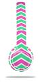 WraptorSkinz Skin Decal Wrap compatible with Beats Solo 2 WIRED Headphones Zig Zag Teal Green and Pink Skin Only (HEADPHONES NOT INCLUDED)