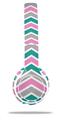 WraptorSkinz Skin Decal Wrap compatible with Beats Solo 2 WIRED Headphones Zig Zag Teal Pink and Gray Skin Only (HEADPHONES NOT INCLUDED)