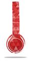 WraptorSkinz Skin Decal Wrap compatible with Beats Solo 2 WIRED Headphones Triangle Mosaic Red Skin Only (HEADPHONES NOT INCLUDED)