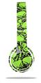 WraptorSkinz Skin Decal Wrap compatible with Beats Solo 2 WIRED Headphones Scattered Skulls Neon Green Skin Only (HEADPHONES NOT INCLUDED)