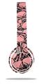 WraptorSkinz Skin Decal Wrap compatible with Beats Solo 2 WIRED Headphones Scattered Skulls Pink Skin Only (HEADPHONES NOT INCLUDED)