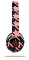 WraptorSkinz Skin Decal Wrap compatible with Beats Solo 2 WIRED Headphones Houndstooth Pink on Black Skin Only (HEADPHONES NOT INCLUDED)