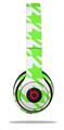 WraptorSkinz Skin Decal Wrap compatible with Beats Solo 2 WIRED Headphones Houndstooth Neon Lime Green Skin Only (HEADPHONES NOT INCLUDED)