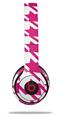 WraptorSkinz Skin Decal Wrap compatible with Beats Solo 2 WIRED Headphones Houndstooth Hot Pink Skin Only (HEADPHONES NOT INCLUDED)