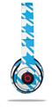 WraptorSkinz Skin Decal Wrap compatible with Beats Solo 2 WIRED Headphones Houndstooth Blue Neon Skin Only (HEADPHONES NOT INCLUDED)