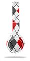 WraptorSkinz Skin Decal Wrap compatible with Beats Solo 2 WIRED Headphones Argyle Red and Gray Skin Only (HEADPHONES NOT INCLUDED)